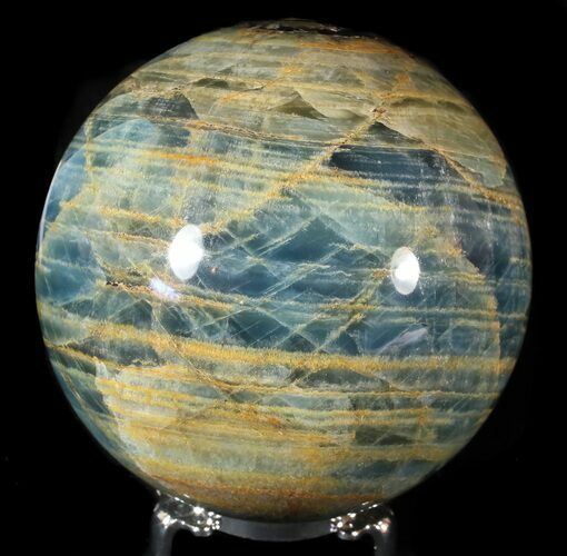 Polished Blue Calcite Sphere - Argentina #63163